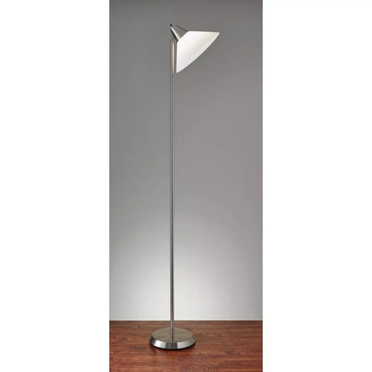 Lampa podłogowa z obrotową regulowaną głowicą stożkowego abażuru