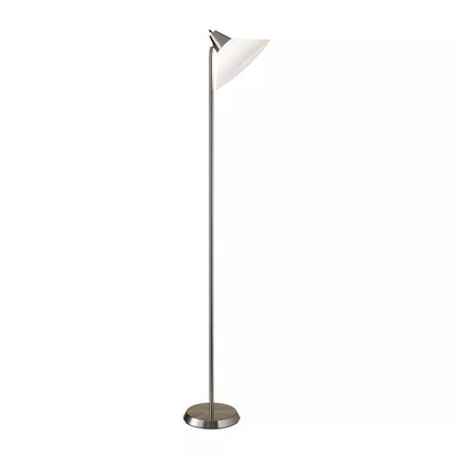 Lampa podłogowa z obrotową regulowaną głowicą stożkowego abażuru