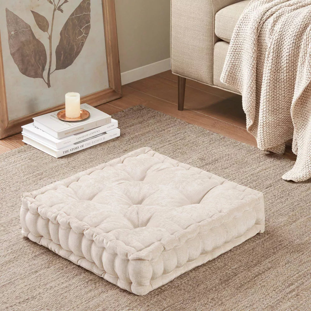 Tufted Chenille Square Podłoga wewnętrzna Poduszka siedzenia
