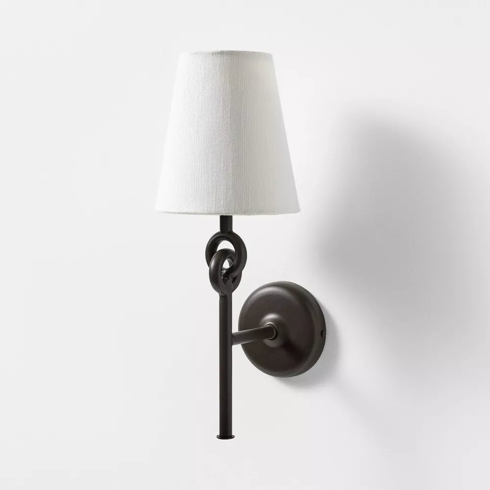 Przewód ścienny Sconce z stożka tkaniny cienia